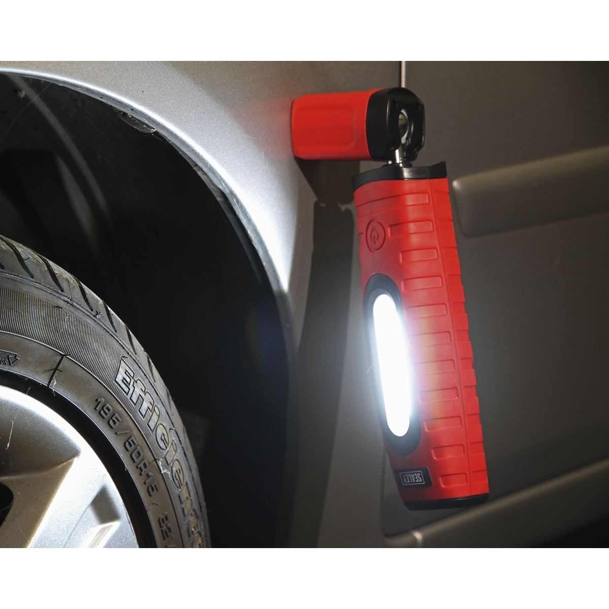 Sealey LED360PLUSR Rechargeable 360° Inspection Light 10W & 3W SMD LED Red 2 x Lithium-ion