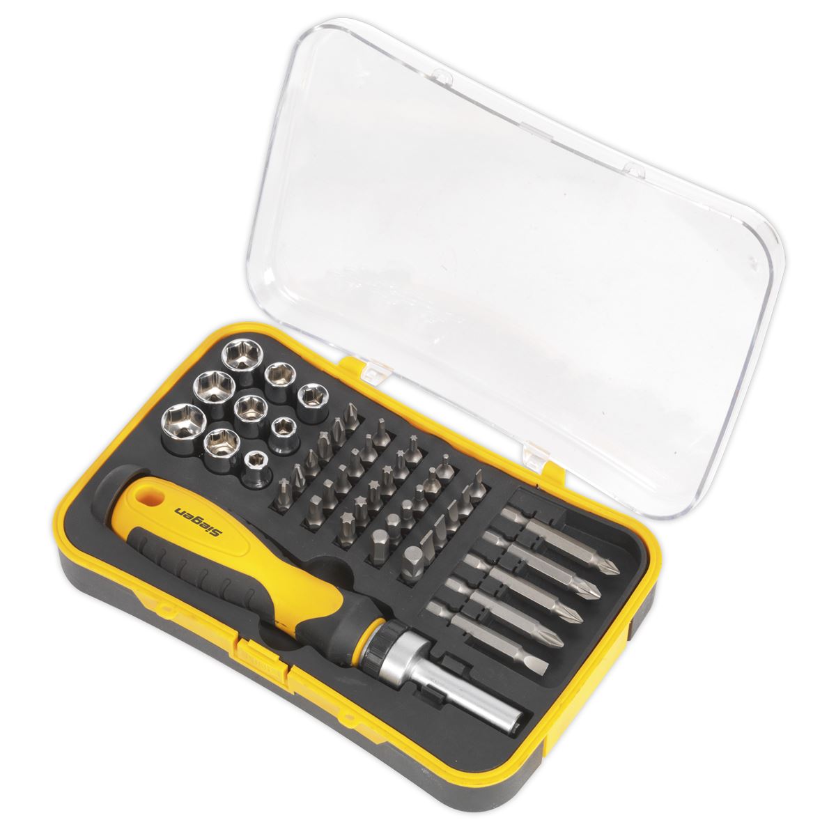 Siegen S0979 Socket & Bit Set 45pc Ratchet Screwdriver