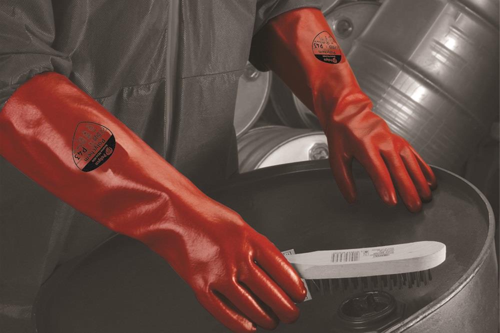 Polyco Polychem P43 Red PVC Gauntlet 35cm