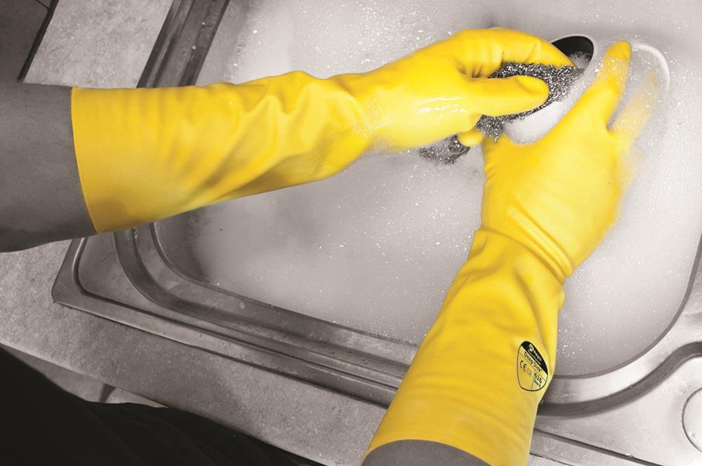 Polyco Deep Sink 40cm Extra Long Yellow Latex Rubber Gloves