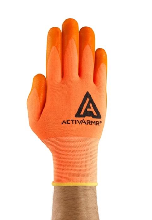 Ansell ActivArmr 97-012 Orange Hi Viz Nitrile Gloves