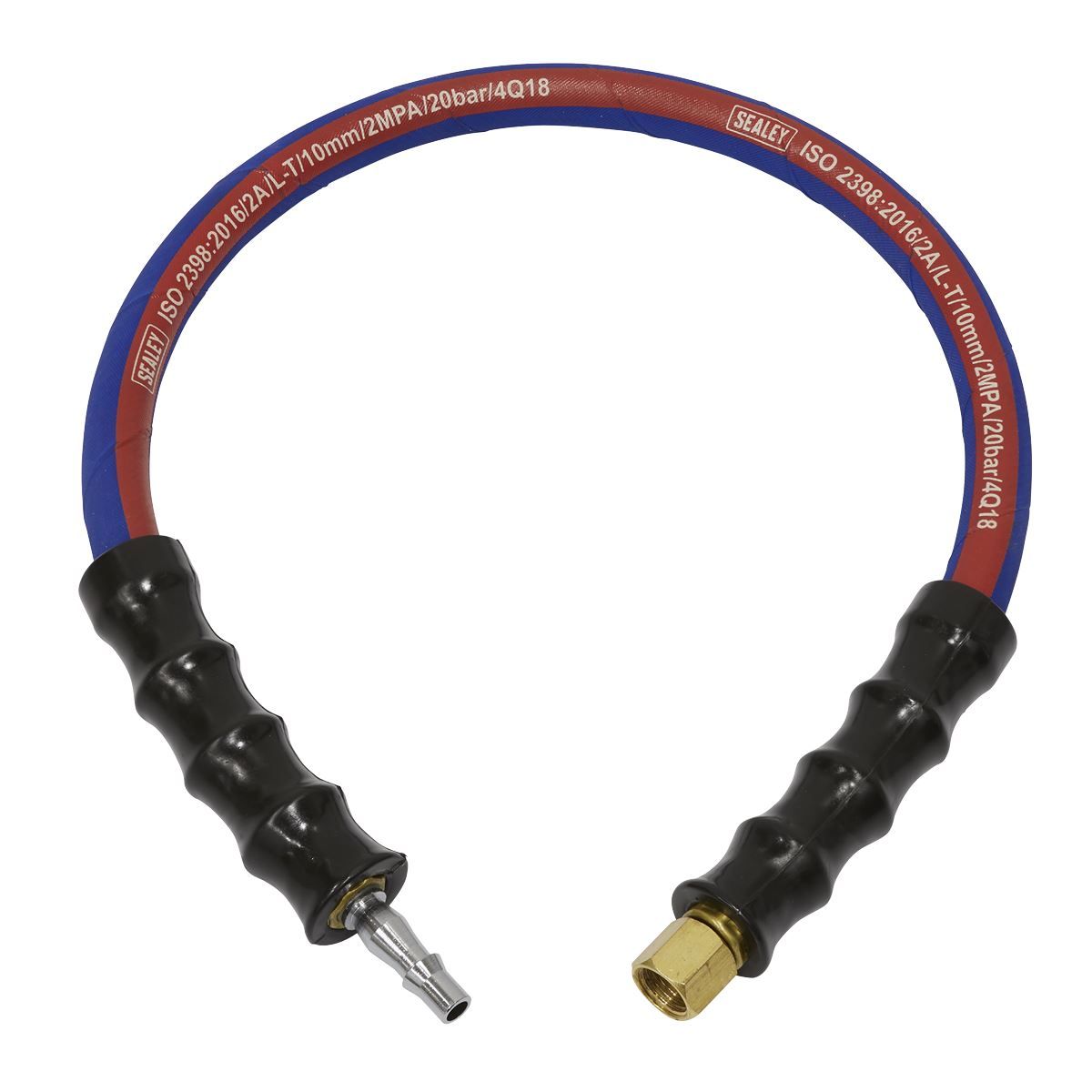 Sealey AH2R/38 Air Leader Hose with Tailpiece & 1/4"BSP Union 600mm x 10mm