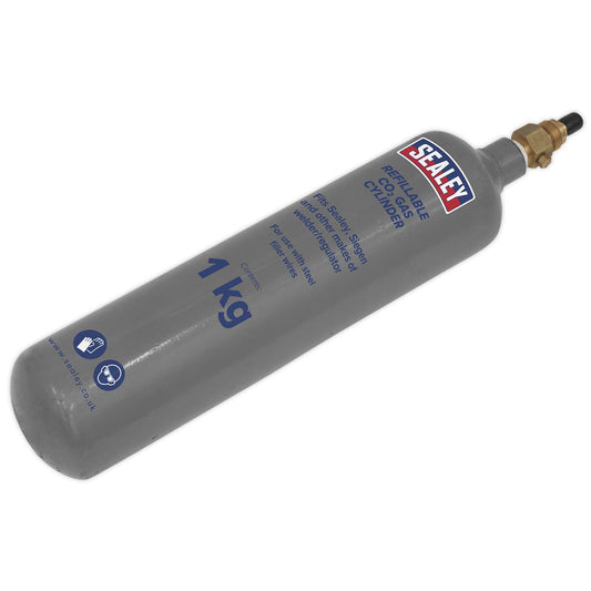 Sealey CO2/1KG Refillable Carbon Dioxide Gas Cylinder 1kg