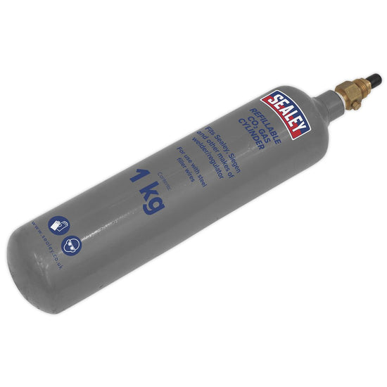 Sealey CO2/1KG Refillable Carbon Dioxide Gas Cylinder 1kg