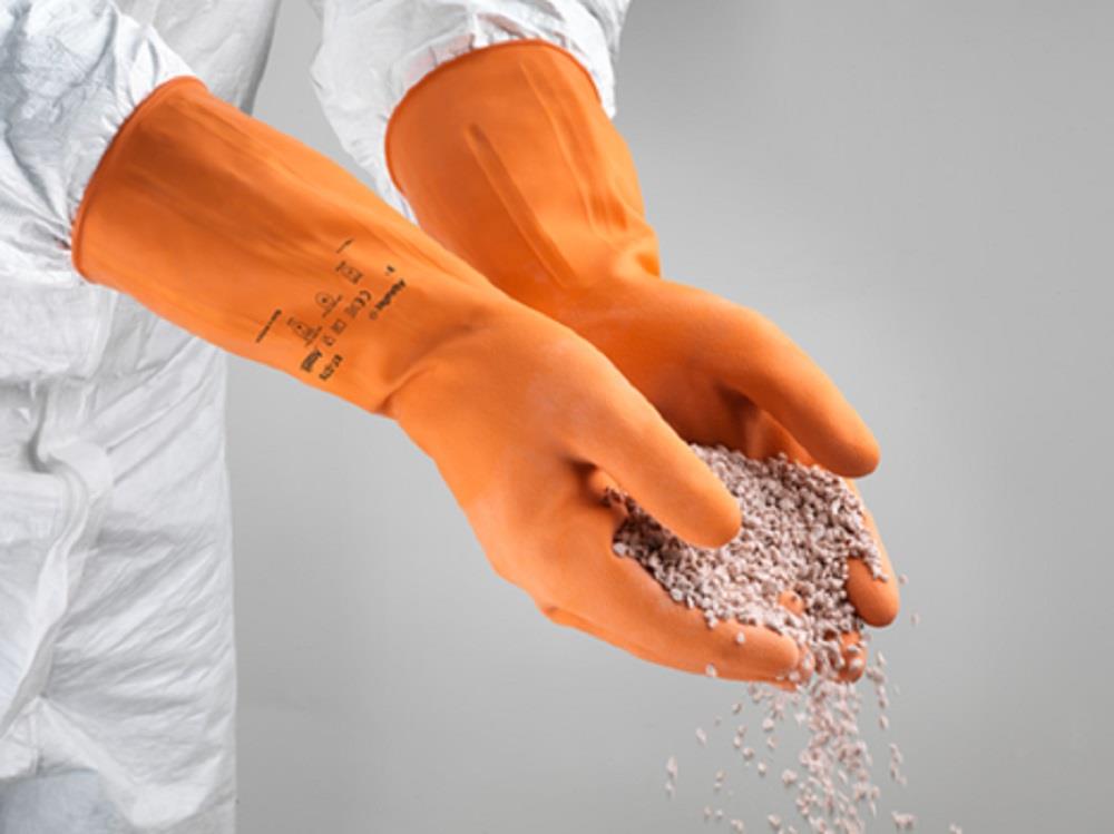 Ansell AlphaTec 87-370 G02T Orange Latex Rubber Gloves