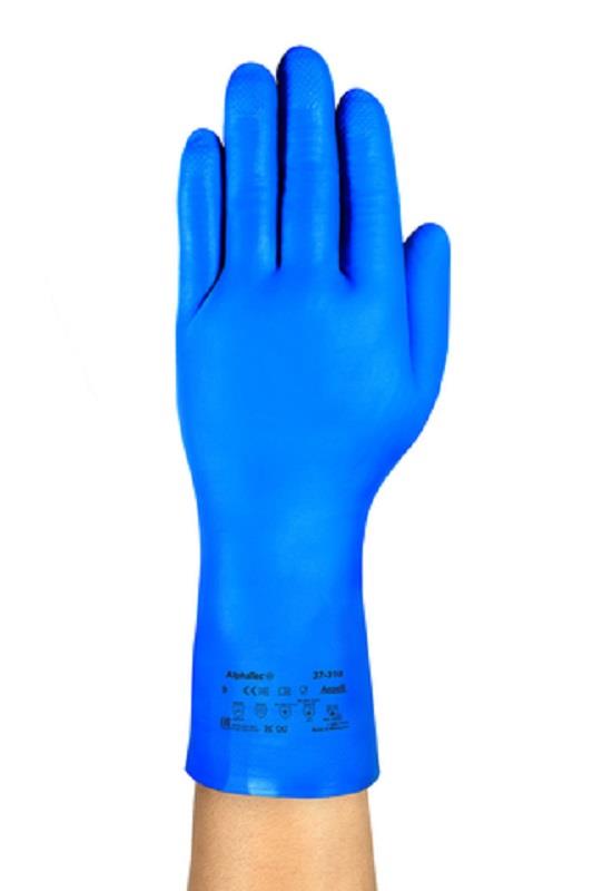 Ansell AlphaTec 37-310 Blue Nitrile Chemical Resistant Gloves