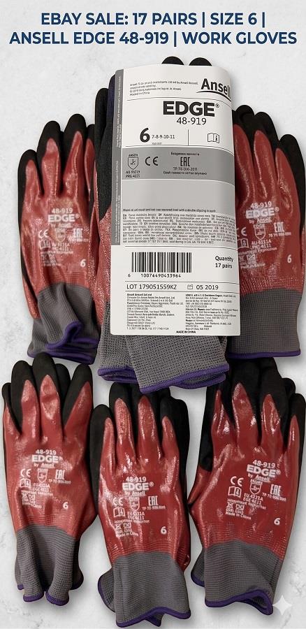 Ansell Edge 48-919 Double Nitrile Coated Gloves