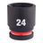 Milwaukee 24mm 1/2" Drive Shockwave Impact Socket Standard Length