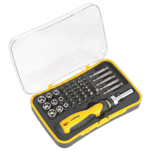 Siegen S0979 Socket & Bit Set 45pc Ratchet Screwdriver