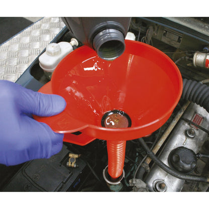 Sealey F16F Flexible Spout Funnel with Filter 160mm - Medium