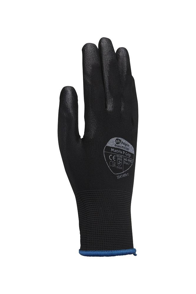 Polyco Matrix P Grip Black PU Coated Nylon Work Gloves Builders DIY Gardening