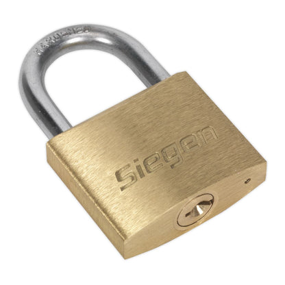 Siegen S0987 Brass Body Padlock with Brass Cylinder 40mm