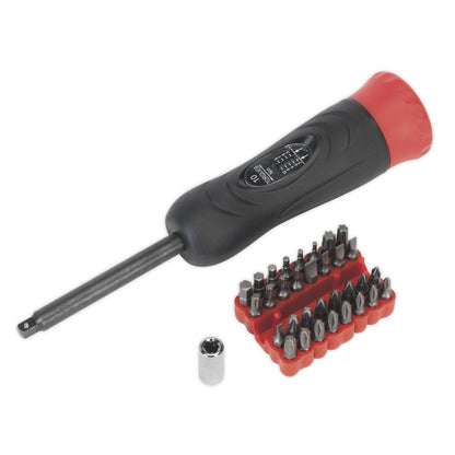 Sealey STS100 Torque Screwdriver Set 34pc 2-10Nm 1/4"Sq Drive