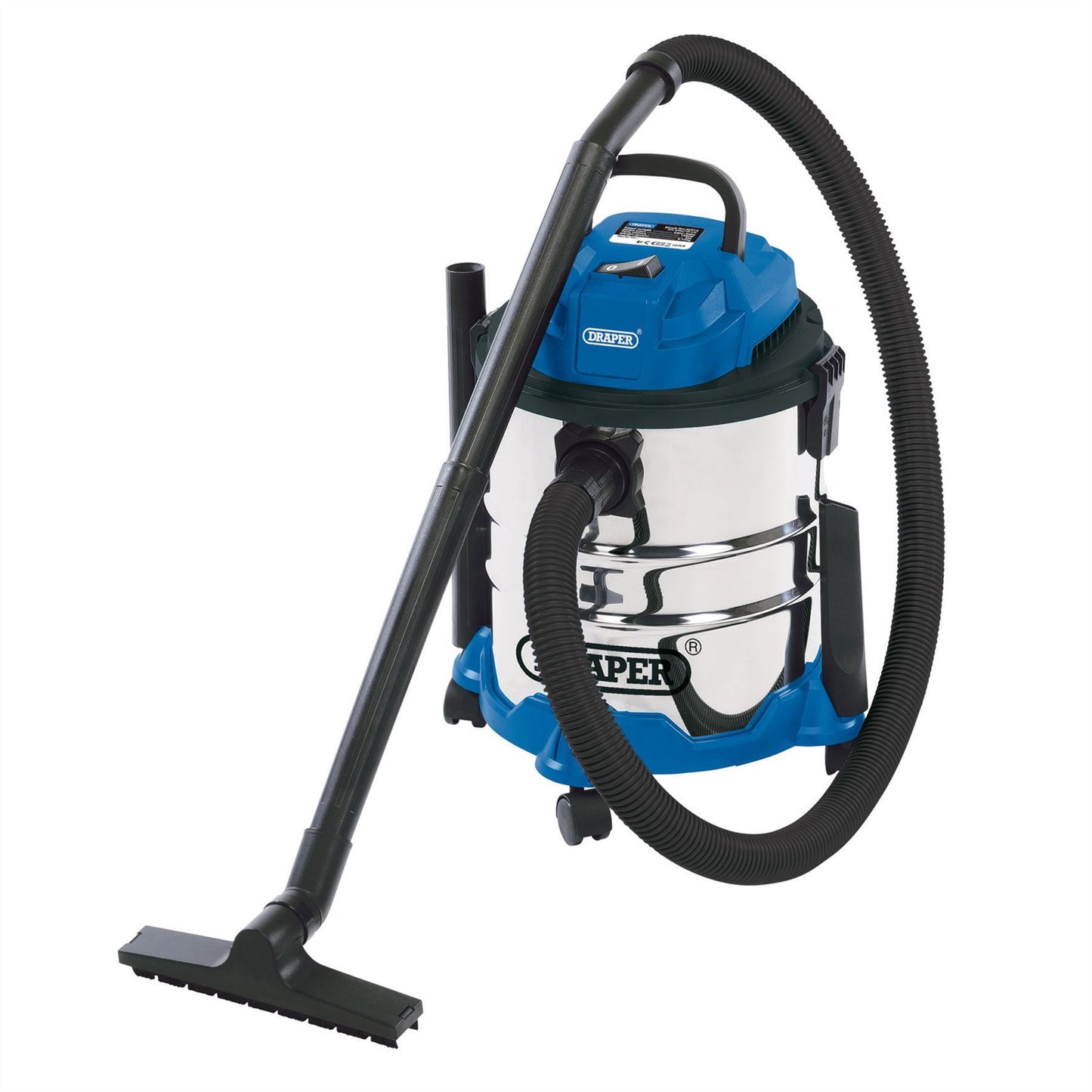 Draper 20515 230V Wet and Dry Vacuum Cleaner with Stainless Steel Tank 20L 1250W
