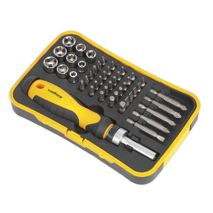 Siegen S0979 Socket & Bit Set 45pc Ratchet Screwdriver