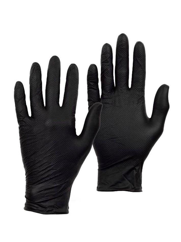 Box 50 Draco Extra Tough Black Nitrile Disposable Gloves Mechanics M/L/XL/XXL