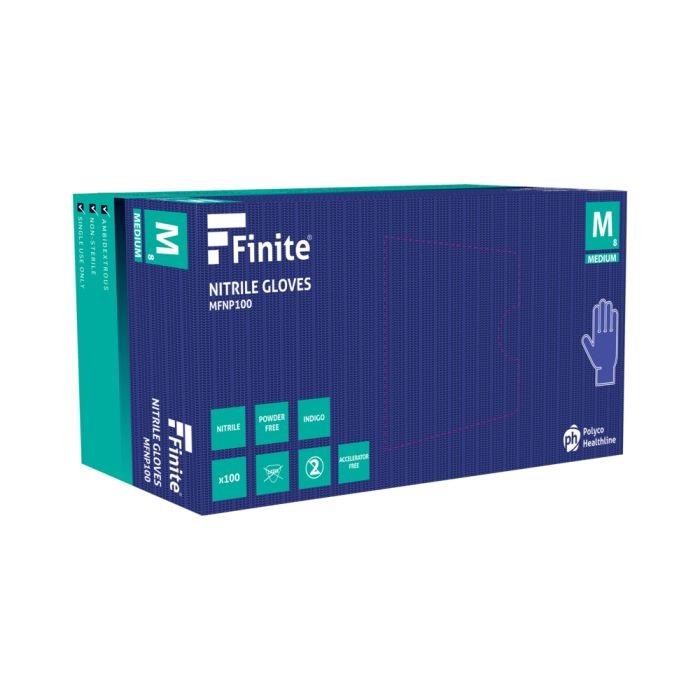 Box 100 Finite Indigo AF Nitrile Disposable Medical Examination Gloves