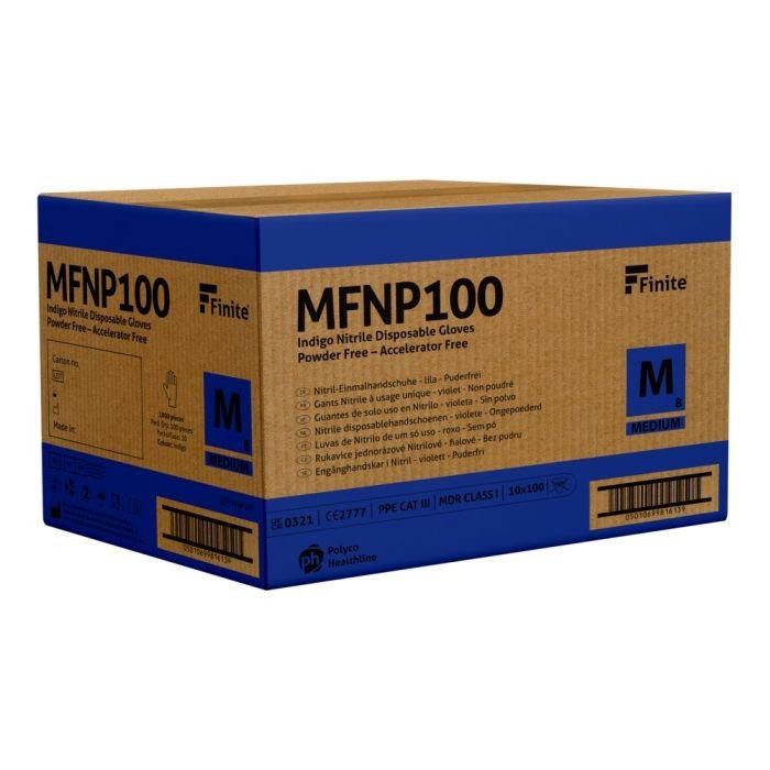 Box 100 Finite Indigo AF Nitrile Disposable Medical Examination Gloves