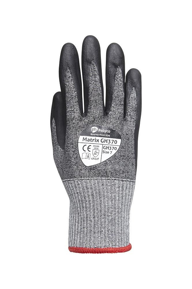 Polyco Cut Level F Safety Work Gloves Nitrile Palm Cut Resistant Packs 8 9 10
