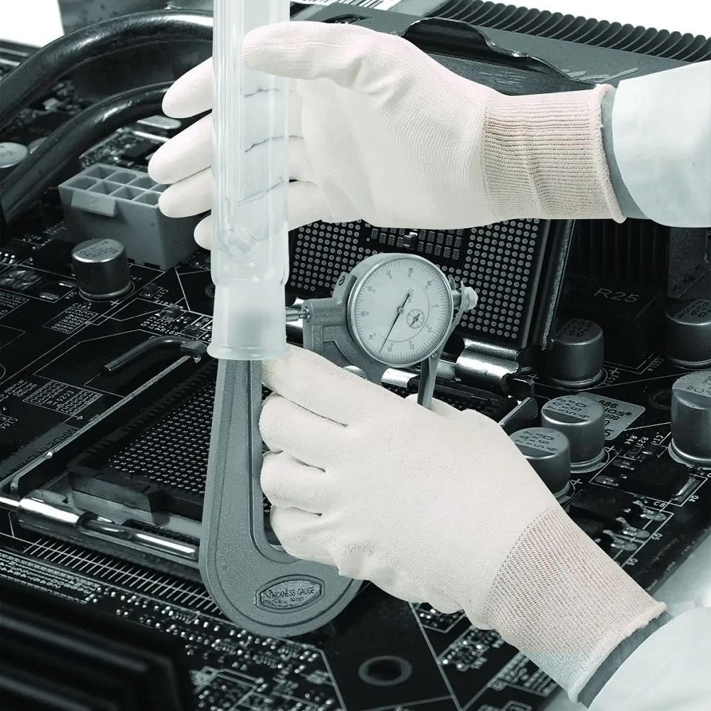 Polyco AS102 Anti Static Work Gloves PU Palm High Abrasion in use
