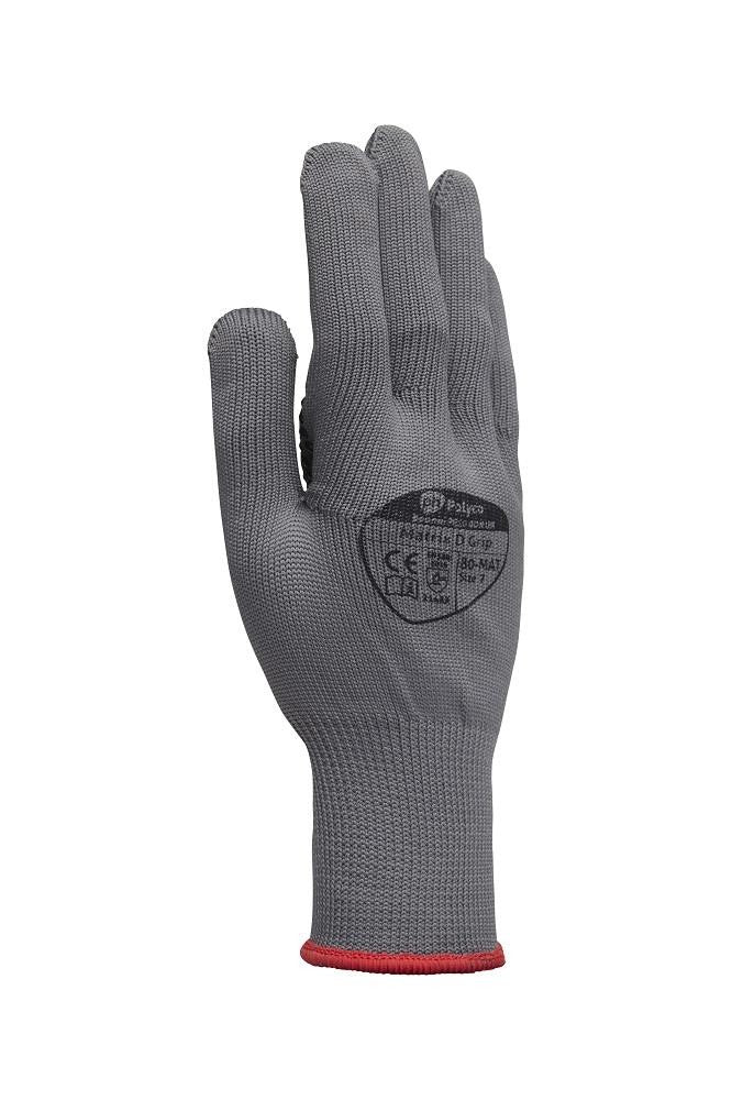 Polco Matrix D Grip Grey PVC Polka Dot Palm Nylon Work Gloves Warehouse Packing