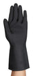 Ansell Marigold AlphaTec 87-118 Heavy Duty Black Latex Rubber Gloves Long Cuff
