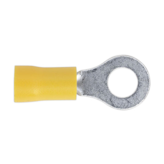 Sealey YT19 Easy-Entry Ring Terminal Ø6.4mm (1/4") Yellow Pack of 100