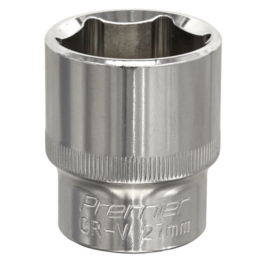 Sealey SP1227 WallDrive® Socket 27mm 1/2"Sq Drive Fully Polished