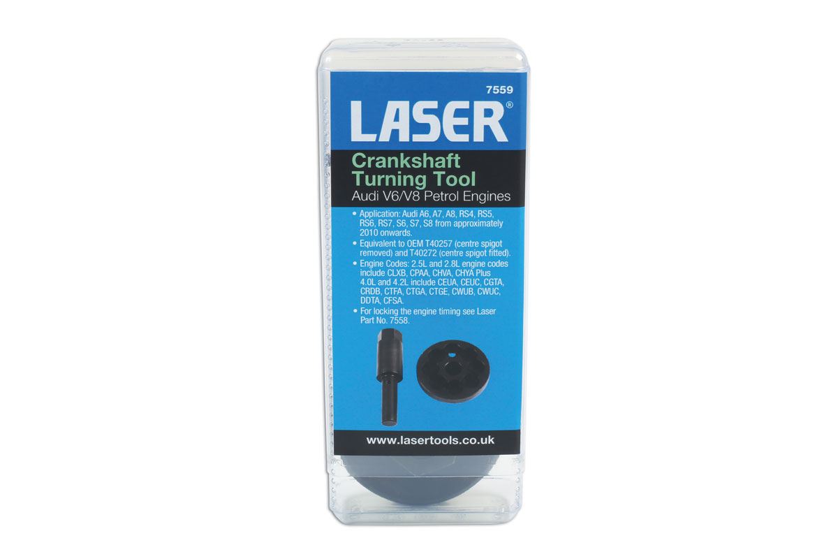 Laser Tools 7559 Crankshaft Turning Tool - for Audi V6, V8 Petrol