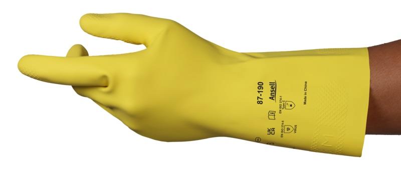 Ansell AlphaTec 87-190 Yellow Latex Gloves