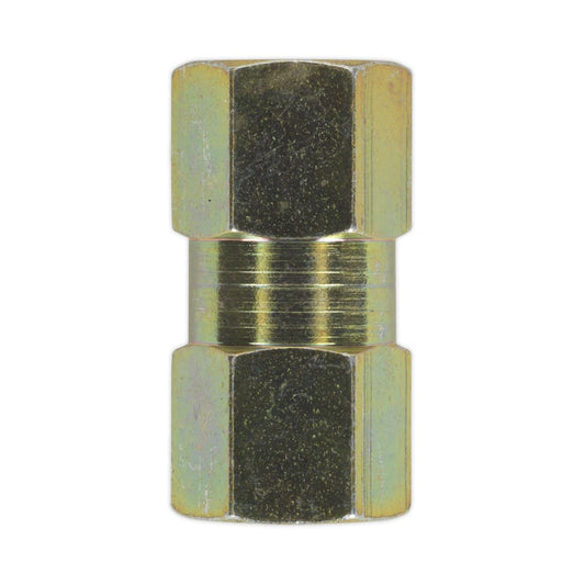 Sealey BC10100F Brake Tube Connector M10 x 1mm Female to Female Pack of 10