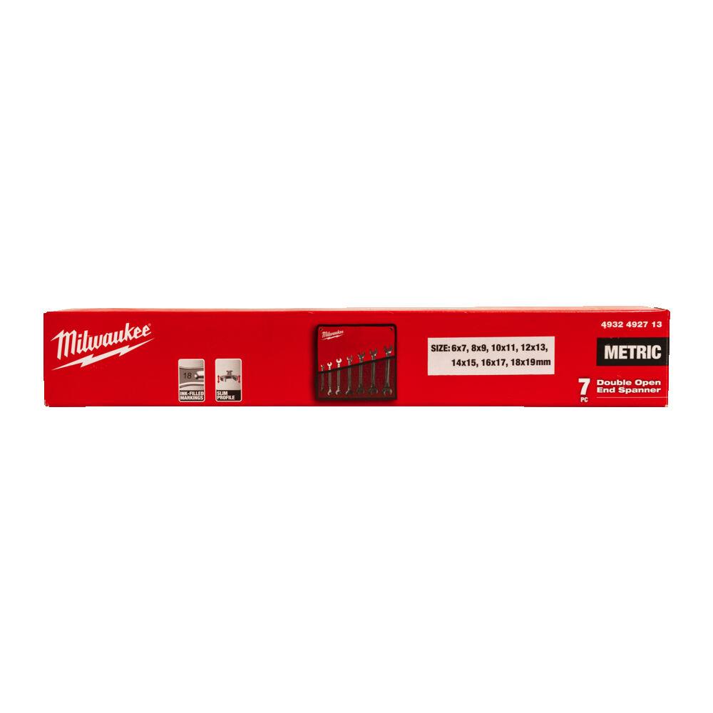 Milwaukee 4932492713 Double Open End Spanner Set 7pc With Pouch