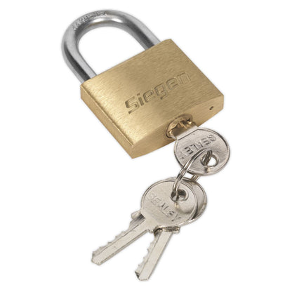 Siegen S0987 Brass Body Padlock with Brass Cylinder 40mm
