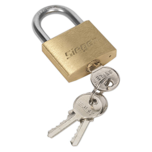 Siegen S0987 Brass Body Padlock with Brass Cylinder 40mm