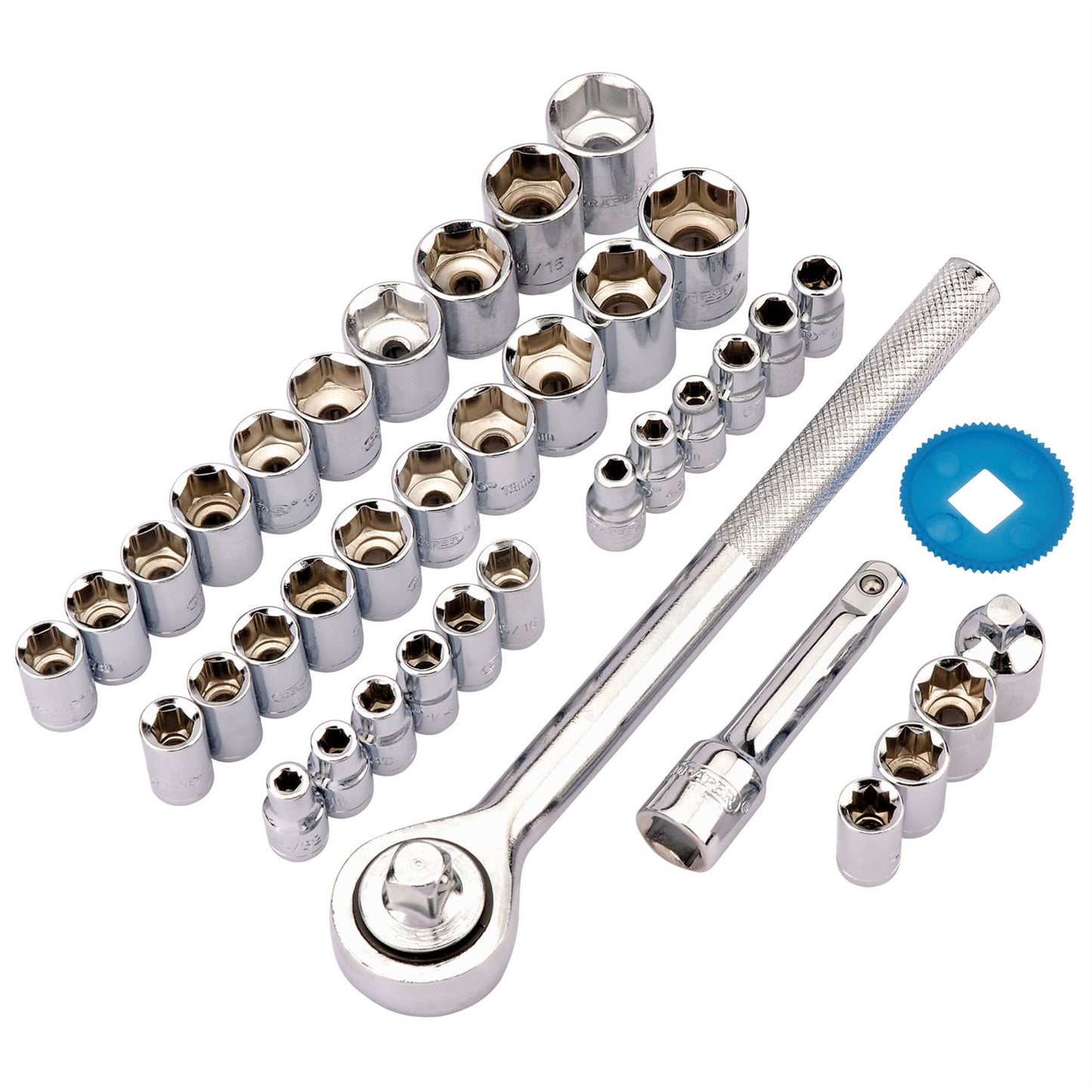 Draper 68836 Redline® Socket Set 1/4" 3/8" Sq. Dr. 39 Piece