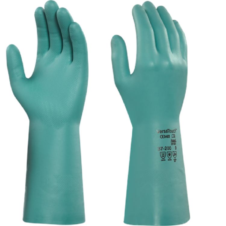 Ansell Versatouch Green Nitrile Rubber Gloves  Ultra Grip Wet Oil Food PPE