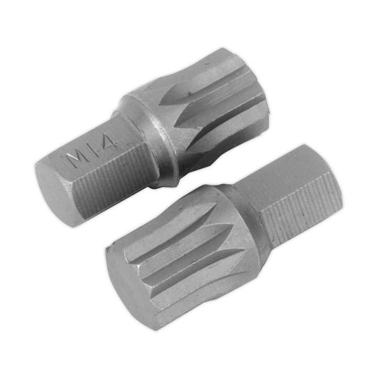 Sealey AK5532 Spline Bit M14 x 30mm Pack of 2