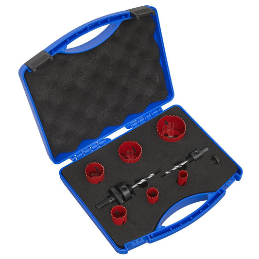 Sealey HKE9 Hole Saw Kit Electrician's 9pc