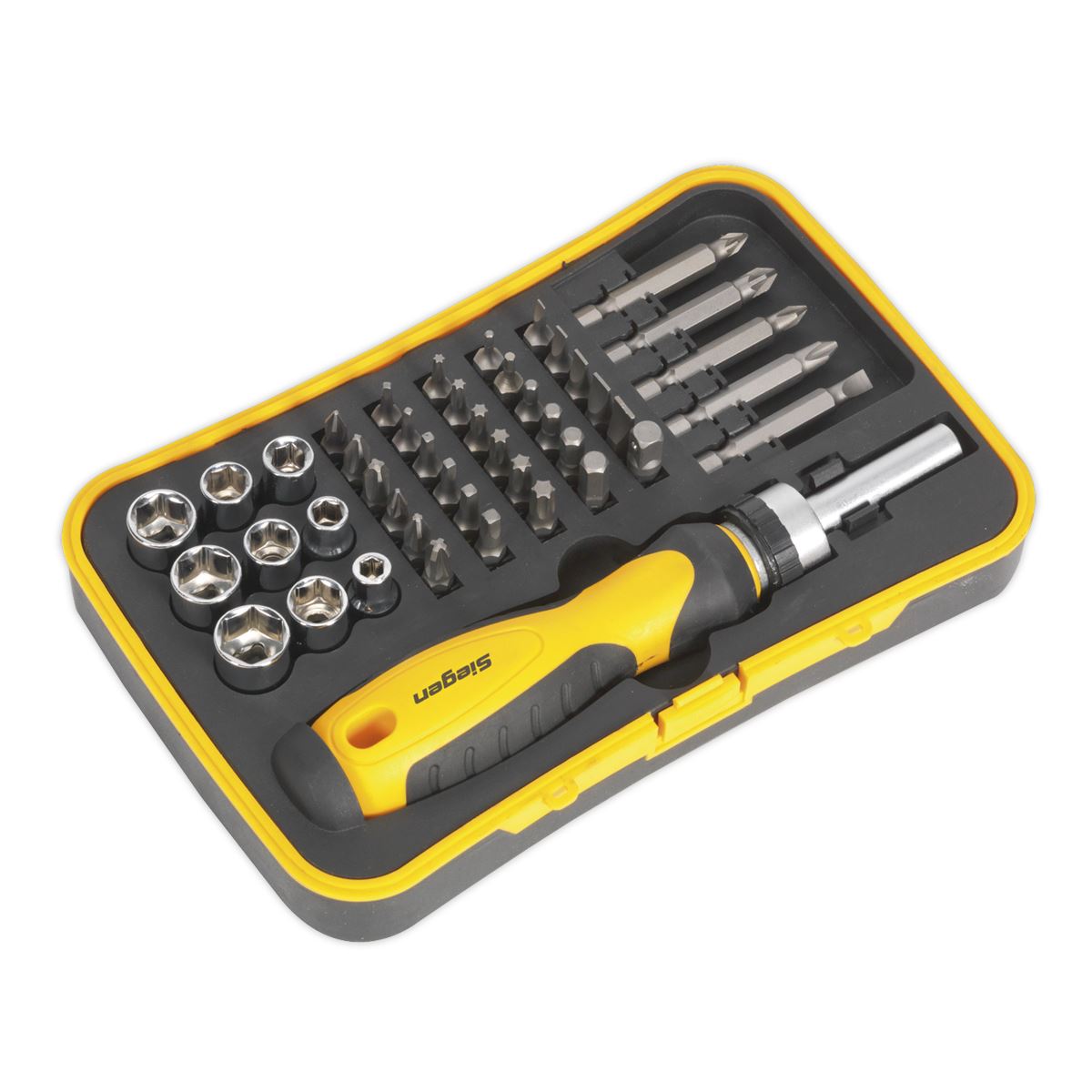 Siegen S0979 Socket & Bit Set 45pc Ratchet Screwdriver