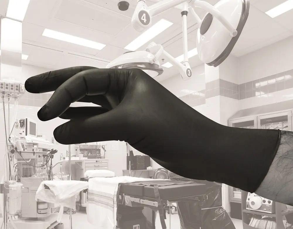 Bodyguards GL897 Black Nitrile Disposable Glove - Beaded Cuff detail
