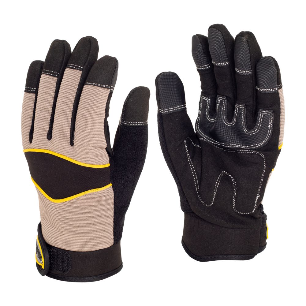 Polyco Multi Task 5 Syn Leather Mechanics Gloves PVC Reinforced Finger Tips Palm