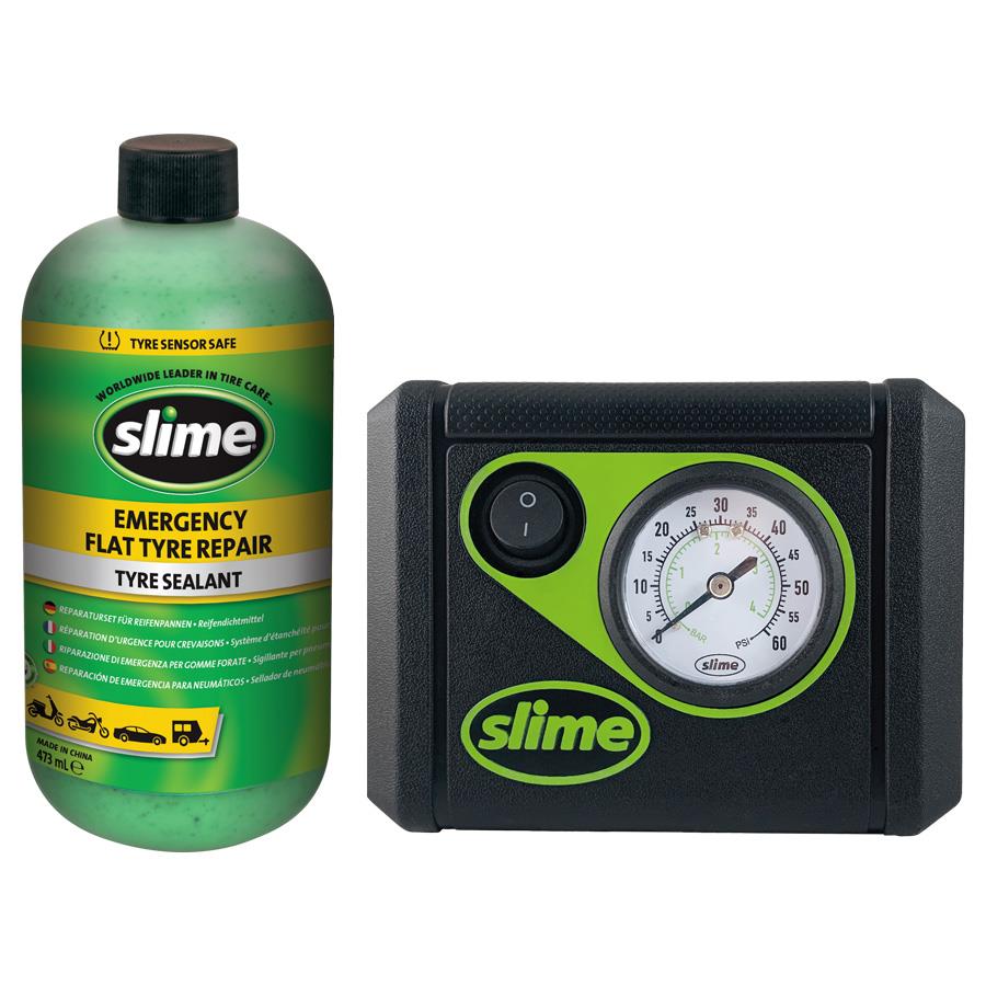 Slime Car Emergency Flat Tyre Repair Sealant Tire Smart Kit With Air Compressor
