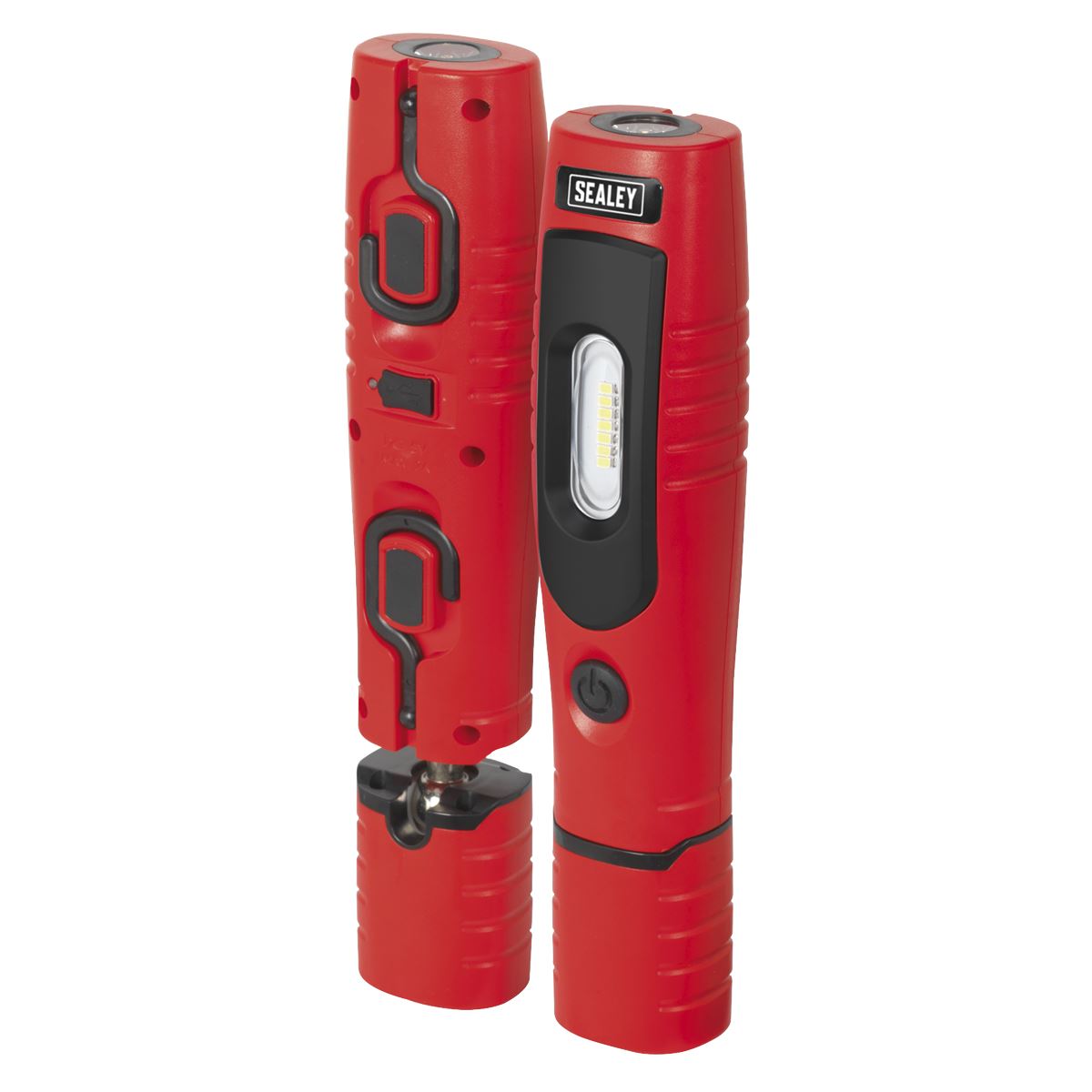 Sealey LED3602R Rechargeable 360° Inspection Light 4W & 3W SMD LED Red Lithium-ion
