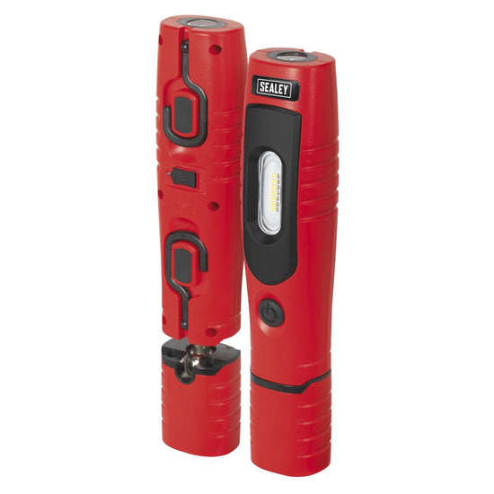 Sealey LED3602R Rechargeable 360° Inspection Light 4W & 3W SMD LED Red Lithium-ion
