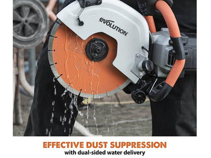 Evolution R300dct+ 300mm Electric Disc Cutter Concrete Saw 2400w 240v With Water Dust Suppression