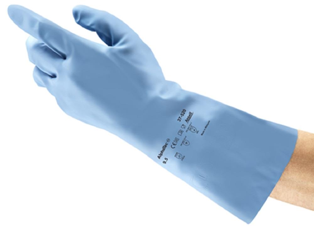 Ansell AlphaTec 37-520 (G21B) Soft Blue Nitrile Rubber Gloves