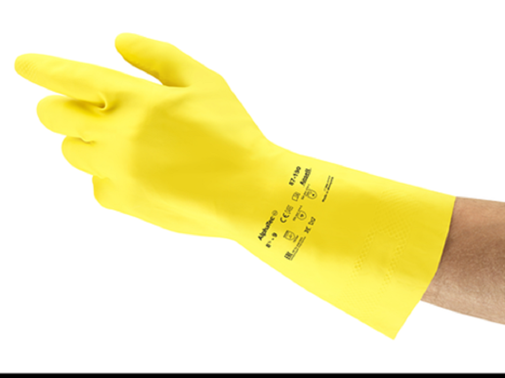Ansell AlphaTec 87-190 Yellow Latex Gloves