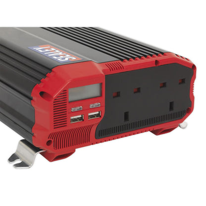 Sealey PI1500 Power Inverter Modified Sine Wave 1500W 12V DC - 230V ~ 50Hz