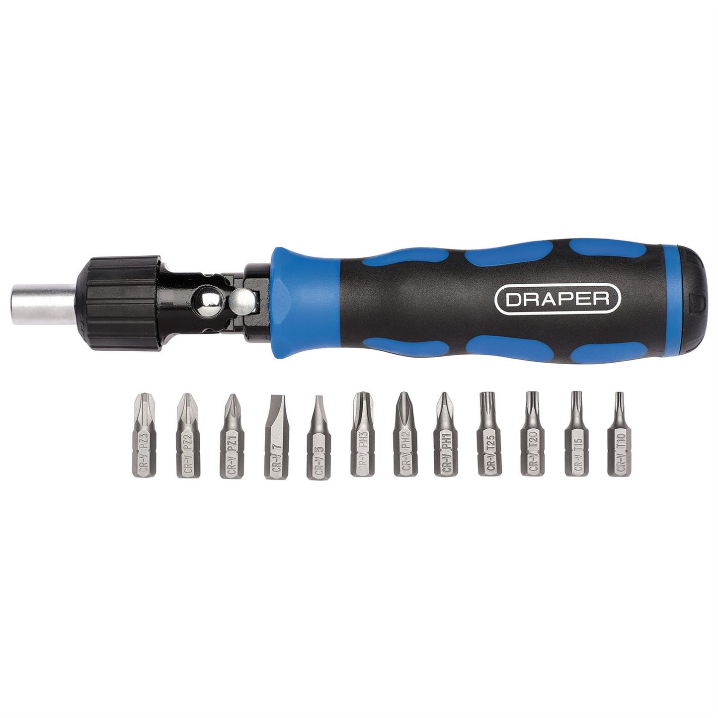 Draper 38124 Ratchet Screwdriver and Bit Set 13 Piece