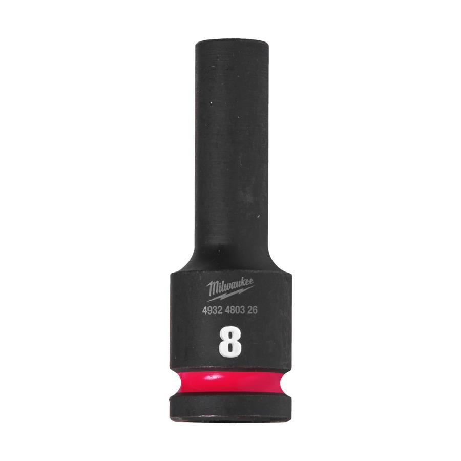 Milwaukee 8mm 1/2" Drive Shockwave Impact Socket Deep